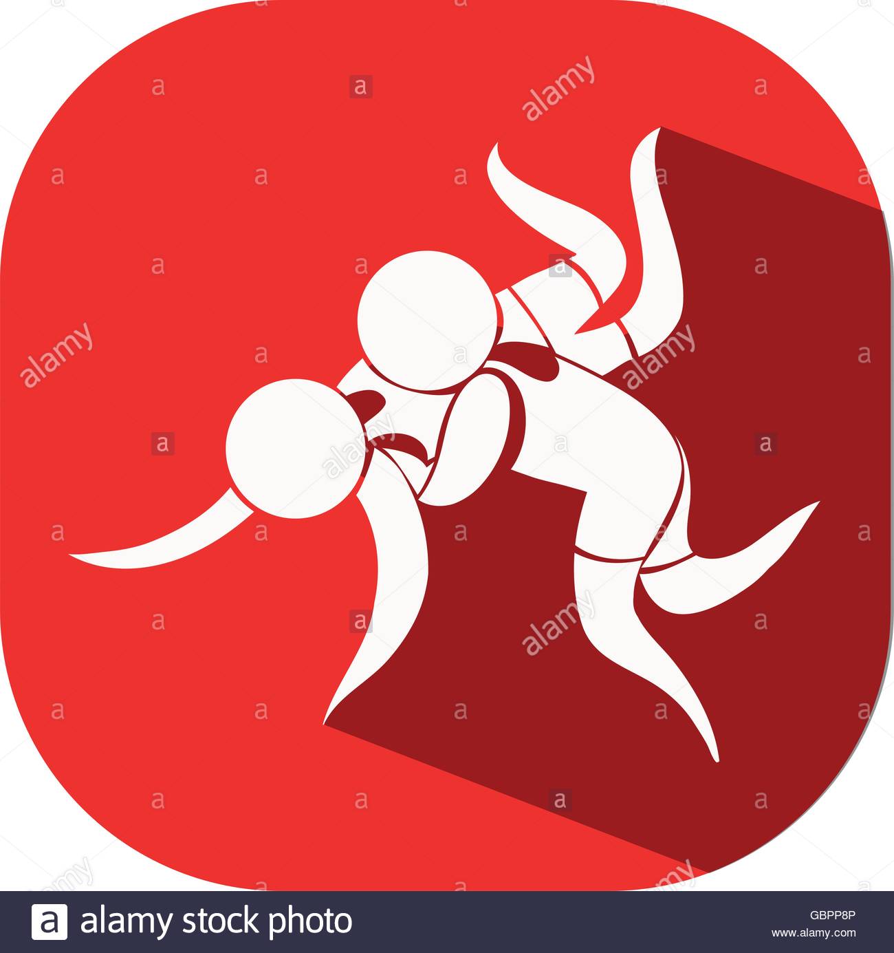1300x1385 Wrestling Icon On Red Background Illustration Stock Vector Art