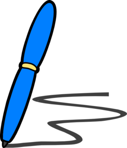 258x299 Blue Pen Write Clip Art