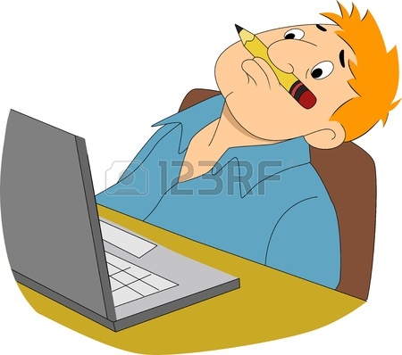 450x398 Illustration Of A Guy Writer Sleeping In Front Of His Computer