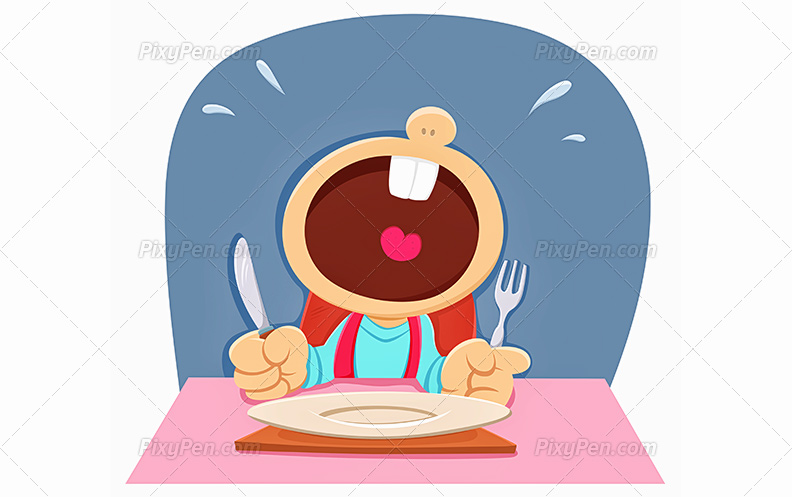 792x497 Download Vector Clip Art Of A Hungry Child Crying On Dining Table
