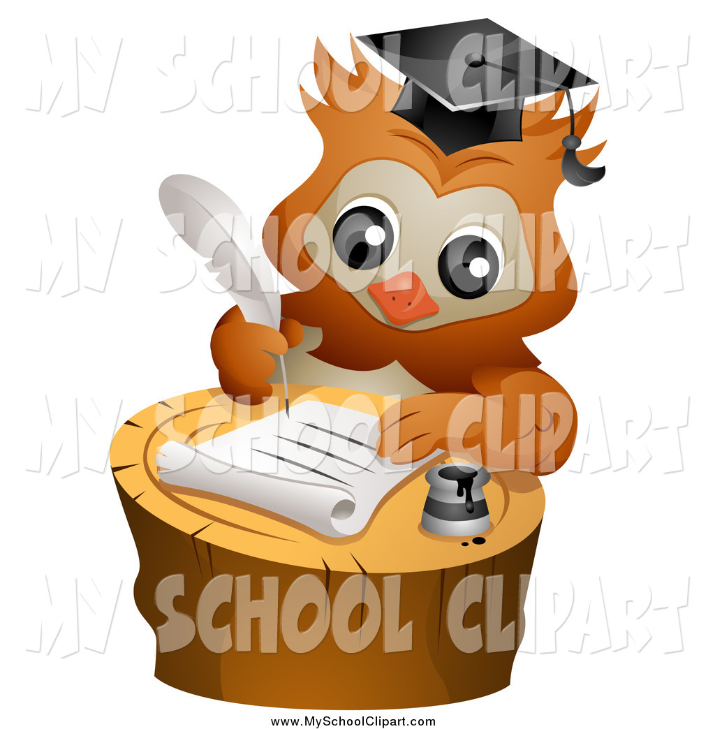 1024x1044 Clip Art Of A Smart Professor Owl Writing A Letter On A Tree Stump