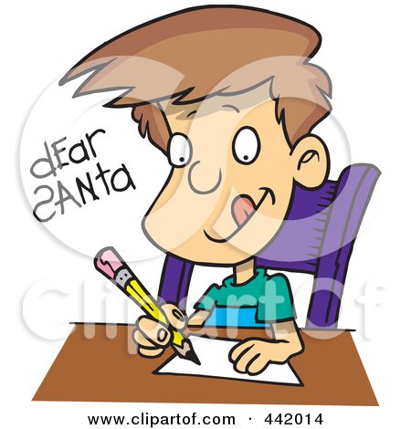 450x470 Royalty Free (Rf) Cliprt Illustration Of Cartoon Boy Writing