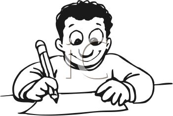 350x234 Royalty Free Clip Art Image Child Enthused About Writing A Letter