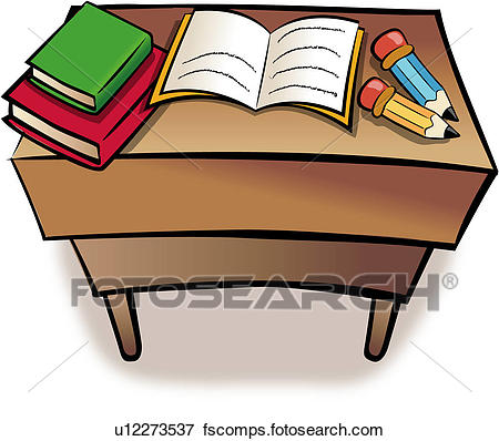 450x398 Clip Art Of Book, Writing Materials, Table, Pencil, Object