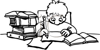 350x176 Student Writing Black And White Clipart