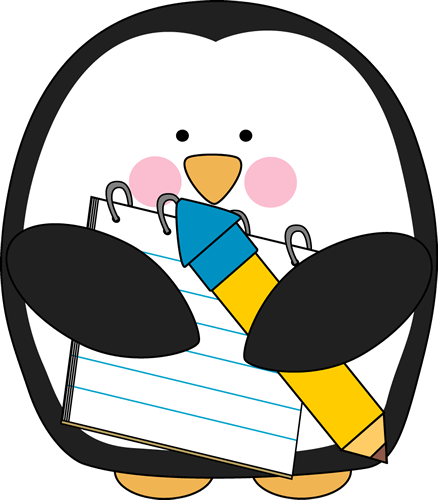 438x500 Penguin Writing Cliparts