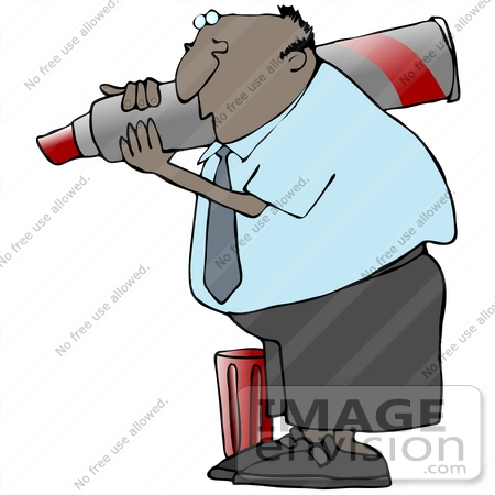 450x450 Clip Art Graphic Of An African American Business Guy Writing