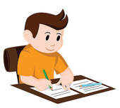 170x152 Clipart Of Boy Writing A Letter K9790341