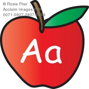 300x298 Art Illustration Of An Apple With The Letter A Written On It