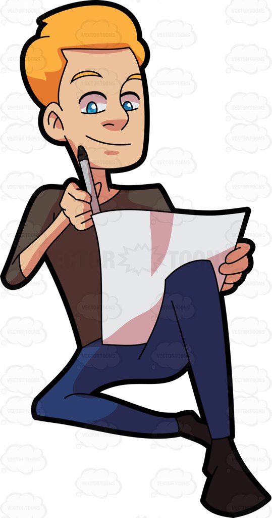 539x1024 Man Writing A Letter Clipart