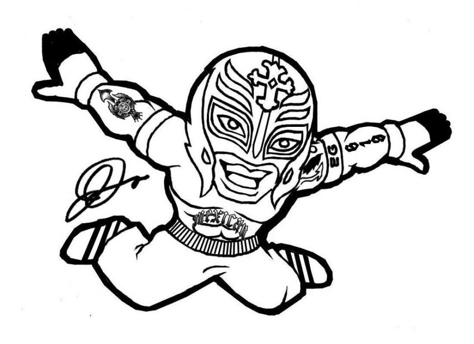970x705 Coloring Wwe Clipart Rey Mysterio Mask Pencil And Inlor