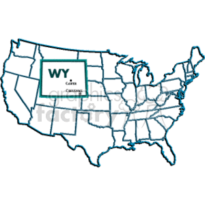 300x300 Royalty Free Wyoming Usa 167648 Vector Clip Art Image