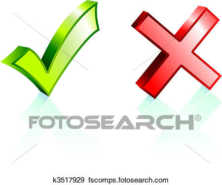 450x375 Clip Art Of Check And X Mark K3517929