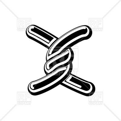 400x400 Letter X Celtic Font Royalty Free Vector Clip Art Image