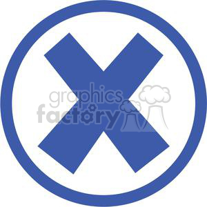 300x300 Royalty Free Blue Circled X 379614 Vector Clip Art Image
