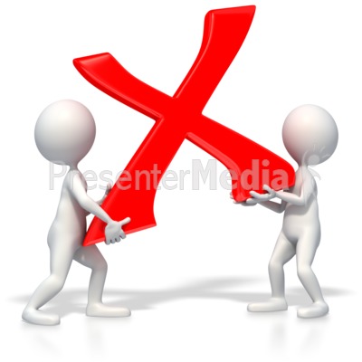 400x400 Stick Figures Carrying X Mark