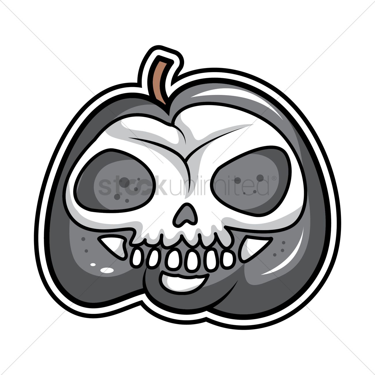 1300x1300 X Ray Of Pumpkin Head Vector Image