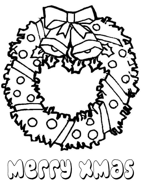 600x800 Lovely Christmas Wreath For Ornament On Christmas Coloring Page