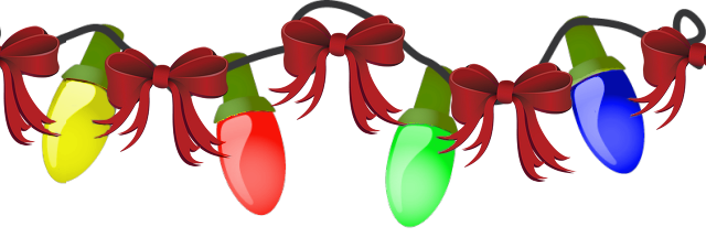 640x225 Christmas Lights Clipart Transparent