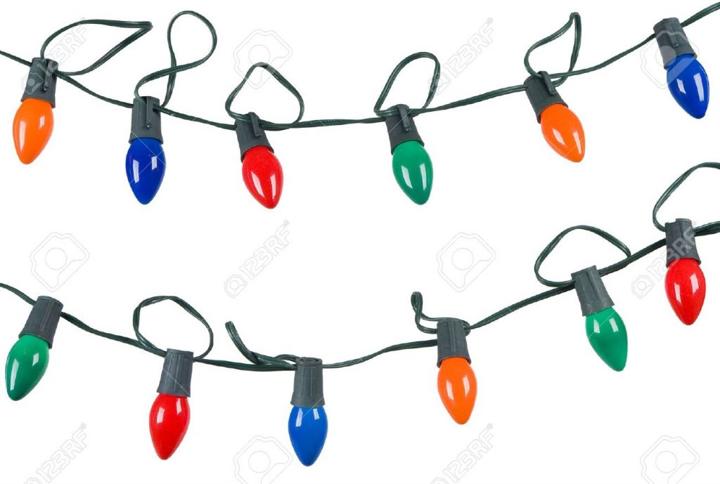 1024x689 Christmas ~ Christmas Lights Clipart Isolated On White Stock Photo