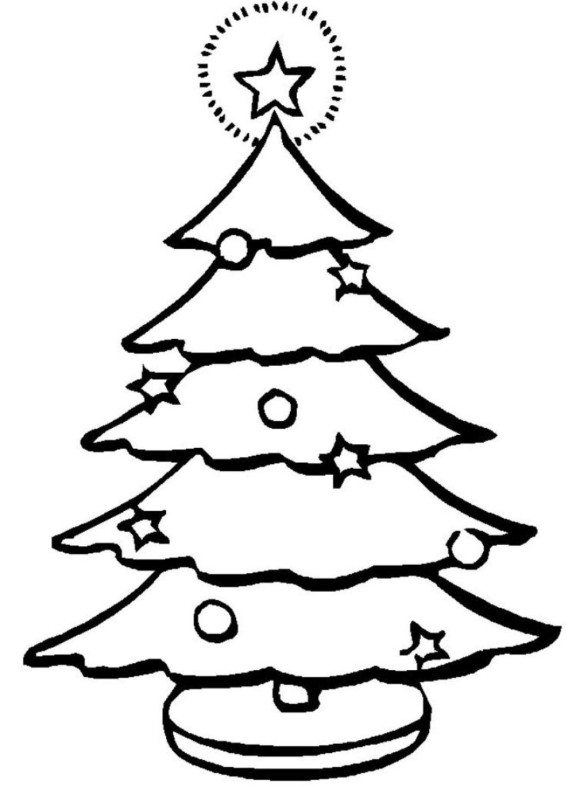 580x787 Xmas Tree Coloring Pages Christmas Tree Coloring Pages For Kids