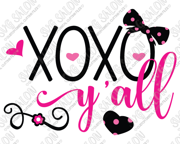 625x500 Xoxo Y'All Valentine's Day Svg Cut File Set For Girl's Shirts