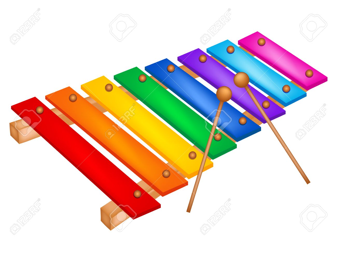 1300x1011 Illustration Of A Colorful Xylophone Isolated On White Background