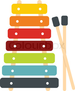 264x320 Musical Background Series. Classical Wooden Xylophone With Mallets