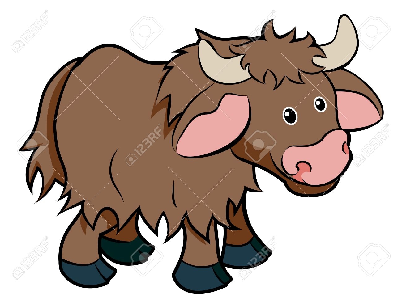1300x997 Yak Clipart Brown