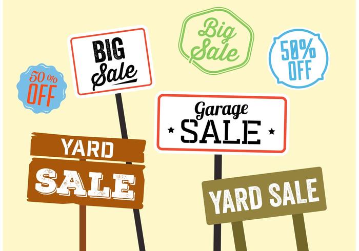 700x490 Yard Sale Sign Vectors