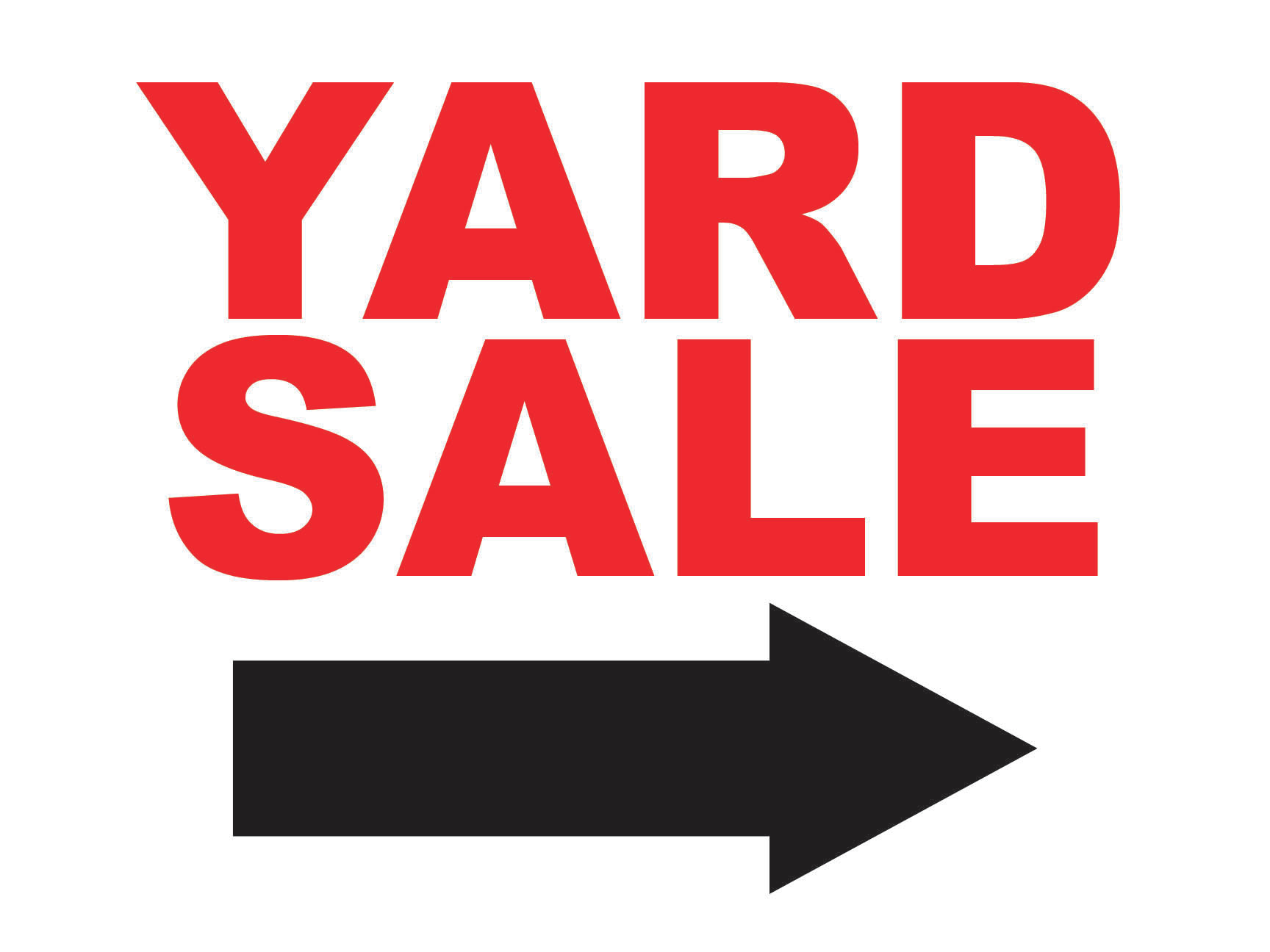 1728x1296 Yard Sale Sign With Arrow
