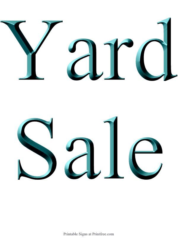 600x800 Yard Sale Sign Template