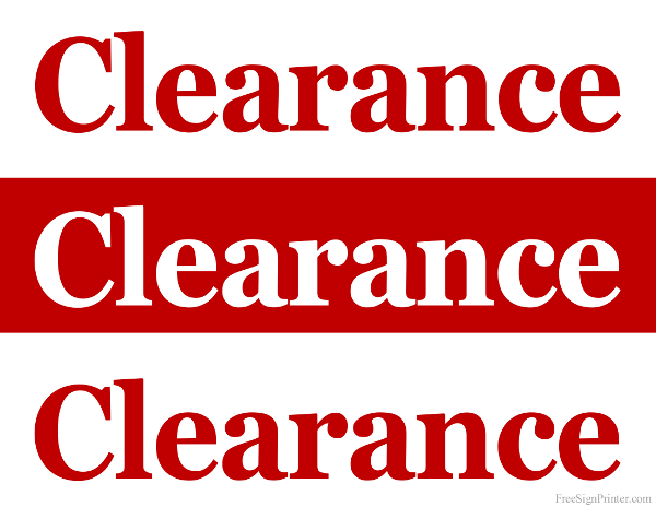 600x464 Printable Clearance Sale Signs