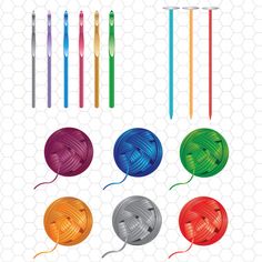 236x236 Knitting Digital Clipart, Crochet Clipart, Yarn Clip Art