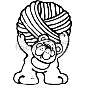 300x300 Royalty Free Bear Ball Of Yarn 387617 Vector Clip Art Image
