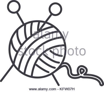 364x320 Ball Of Wool Yarn For Knitting Icon, Cartoon Style Stock Vector