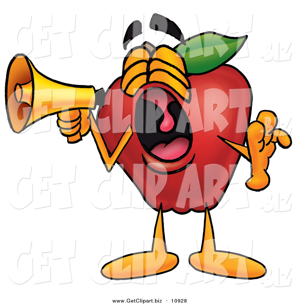 1024x1044 Cliprt Of Yawning Redpple Character Mascot Screaming Into