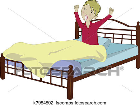 450x341 Clipart Of Boy Yawning And Stretching In Th Em K7984802