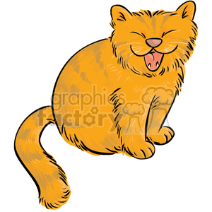 300x300 Royalty Free Yawning Cat 377044 Vector Clip Art Image