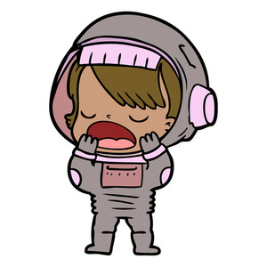 300x300 Cartoon Talking Astronaut Yawning Royalty Free Stock Image