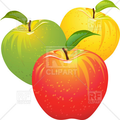 400x400 Red, Yellow And Green Apples Royalty Free Vector Clip Art Image