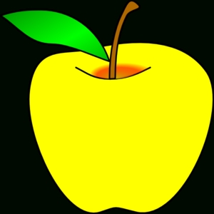 300x300 Yellow Apple Clipart Letters Example