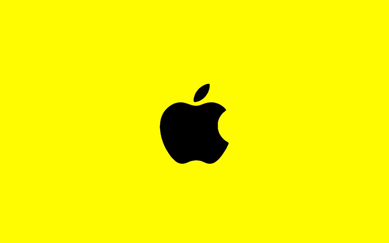 1268x793 New Apple Logo Yellow Wallpaper