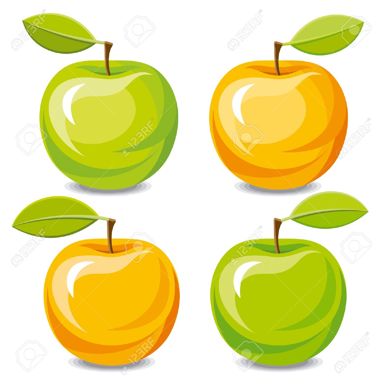 1300x1300 Set Of Vector Apples Royalty Free Cliparts, Vectors, And Stock