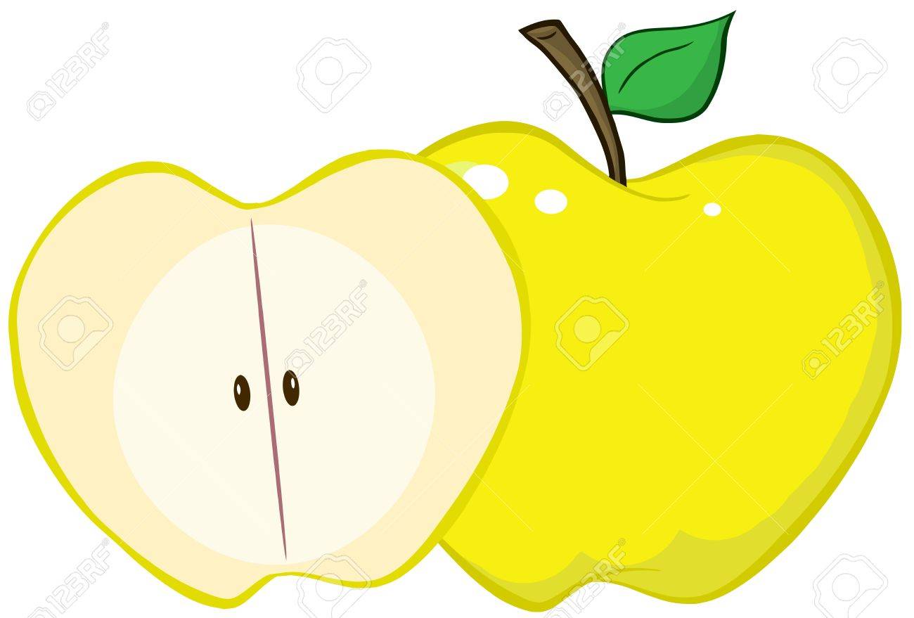 1300x879 Whole Cut Yellow Apple Royalty Free Cliparts, Vectors,