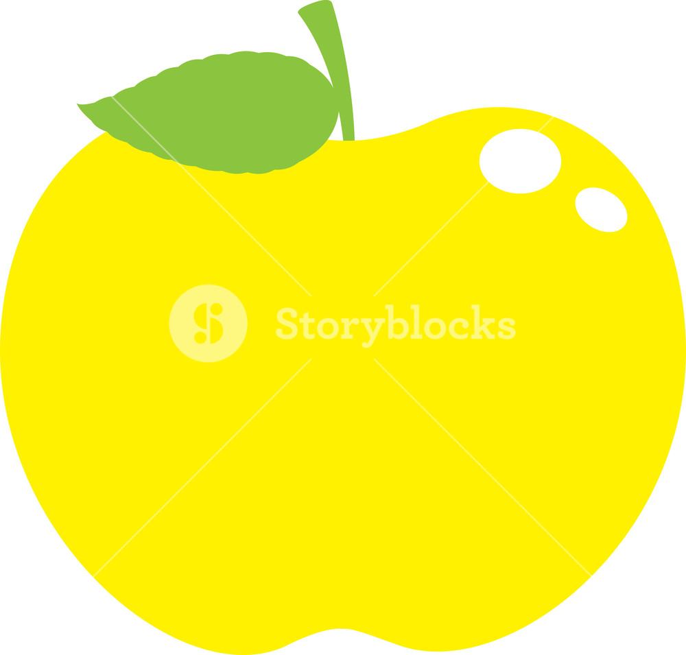 1000x955 Yellow Glossy Apple Royalty Free Stock Image