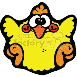 300x300 Royalty Free Cartoon Baby Chicken, Yellow 130743 Vector Clip Art