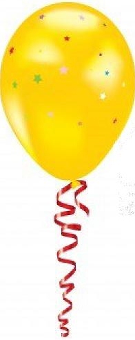 196x493 Yellow Balloon Clip Art Paper Birthday Yellow