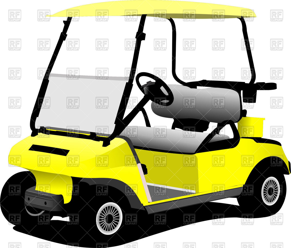 1200x1023 Yellow Electrical Golf Car Royalty Free Vector Clip Art Image
