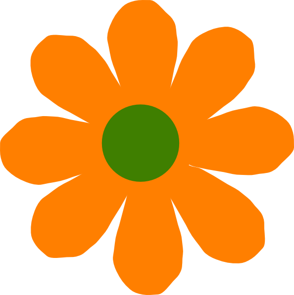 594x597 Orange Flower Clip Art